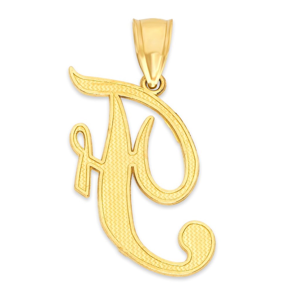 14k Real Solid Gold Personalized Initial Pendant - image 2